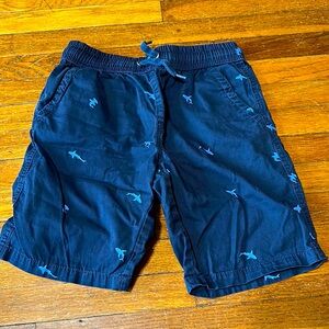 Falls Creek Blue Pull On Shorts, Shark Print, Sz L (10/12)